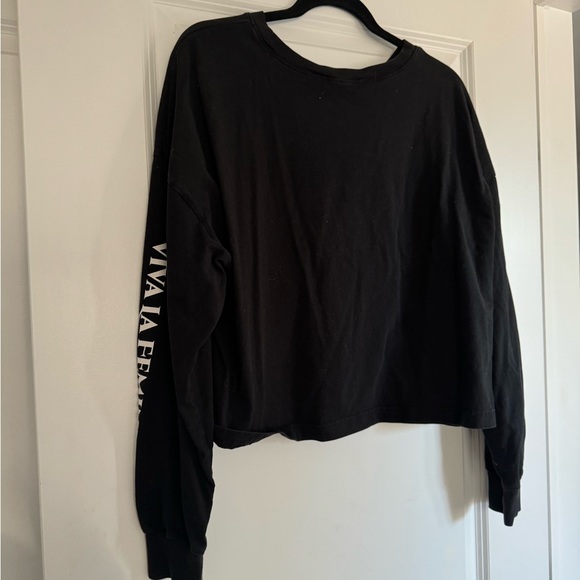 Plus Size 2X Forever 21 Black Long Sleeve Feminist Shirt - Picture 3 of 5